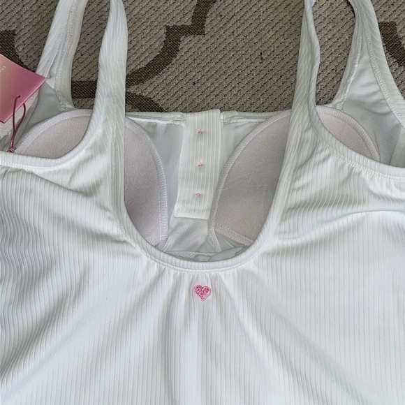 Stoney Clover Lane XTarget white ribbed one piece cheeky high leg swimsuit - Picture 17 of 17